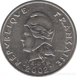 Монета. Французская Полинезия. 10 франков 2002 год.
