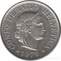 Монета. Швейцария. 10 раппенов 1979 год.