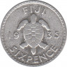 Монета. Фиджи. 6 пенсов 1935 год. ав.