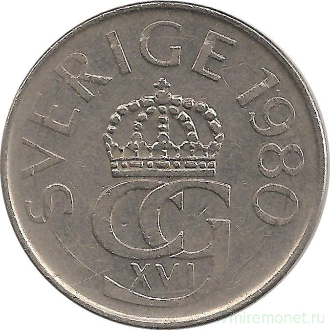 Монета. Швеция. 5 крон 1980 год.