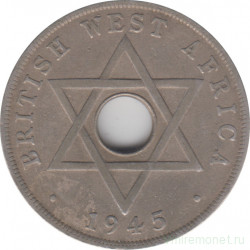 Монета. Британская Западная Африка. 1 пенни 1945 год. (KN).