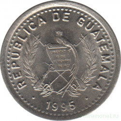 Монета. Гватемала. 10 сентаво 1995 год.