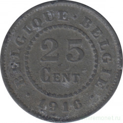 Монета. Бельгия. 25 сантимов 1916 год.