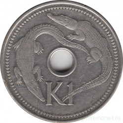 Монета. Папуа - Новая Гвинея. 1 кина 2002 год.