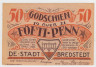 Бона. Нотгельд. Германия. Город Бредштедт. 50 пфеннигов 1921 год. Вариант 159.1.1. ав.