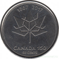 Монета. Канада. 50 центов 2017 год. 150 лет Конфедерации Канада.