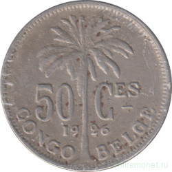 Монета. Бельгийское Конго. 50 сантимов 1926 год. "DES BELGES".