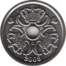 Монета. Дания. 1 крона 2008 год. ав.