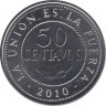 Монета. Боливия. 50 сентаво 2010 год.ав.