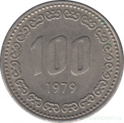 Монета. Южная Корея. 100 вон 1979 год.