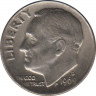  Монета. США. 10 центов 1969 год. Монетный двор D. ав.