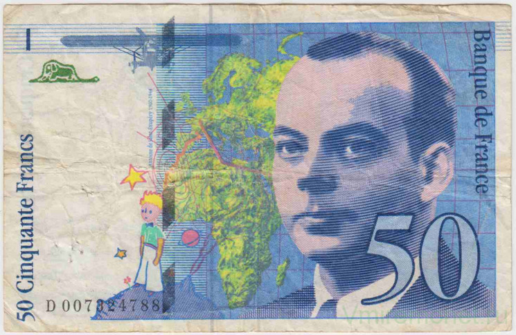Банкнота. Франция. 50 франков 1993 год. Тип 157b.