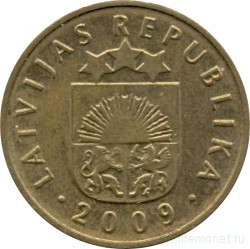 Монета. Латвия. 5 сантимов 2009 год.