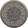 Монета. Швейцария. 1 франк 1986 год. ав.