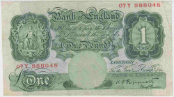 Банкнота. Великобритания. 1 фунт 1928 - 1948 года. Серия две цифры, буква. Тип 363c.