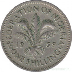 Монета. Нигерия. 1 шиллинг 1959 год.