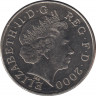 Монета. Великобритания. 5 фунтов 2000 год. 100 лет со дня рождения Королеве - матери. рев.