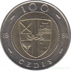 Монета. Гана. 100 седи 1991 год.
