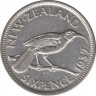 Монета. Новая Зеландия. 6 пенсов 1937 год. ав.
