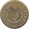  Монета. Кипр. 2 цента 1991 год. ав.