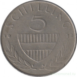Монета. Австрия. 5 шиллингов 1972 год.