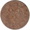 Монета. Франция. 2 денье (двойной турнуа) 1588-1589 год. Генрих III.