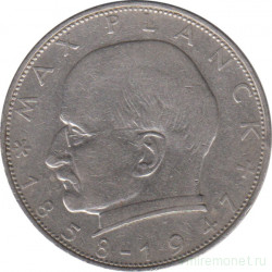 Монета. ФРГ. 2 марки 1957 год. Макс Планк. Монетный двор - Гамбург (J).