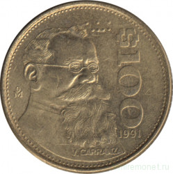 Монета. Мексика. 100 песо 1991 год.