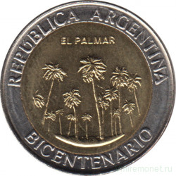 Монета. Аргентина. 1 песо 2010 год. 200 лет Аргентине. Парк Ель-Палмар.