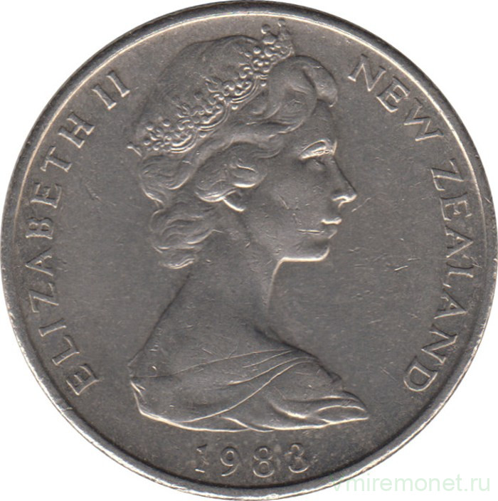 Монета. Новая Зеландия. 20 центов 1983 год.