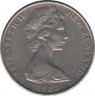 Монета. Новая Зеландия. 20 центов 1983 год. ав.