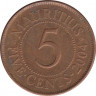 Монета. Маврикий. 5 центов 2004 год. ав.