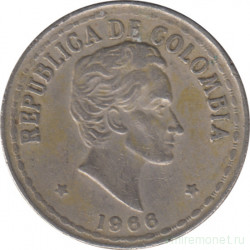 Монета. Колумбия. 20 сентаво 1966 год.