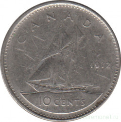 Монета. Канада. 10 центов 1972 год.