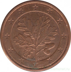 Монета. Германия. 1 цент 2010 год. (J).