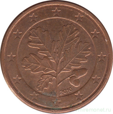 Монета. Германия. 1 цент 2010 год. (J).