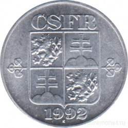 Монета. Чехословакия. 10 геллеров 1992 год.