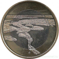 Монета. Финляндия. 5 евро 2018 год. Национальный парк Пункахарью.