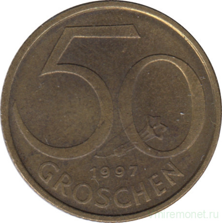 Монета. Австрия. 50 грошей 1997 год.