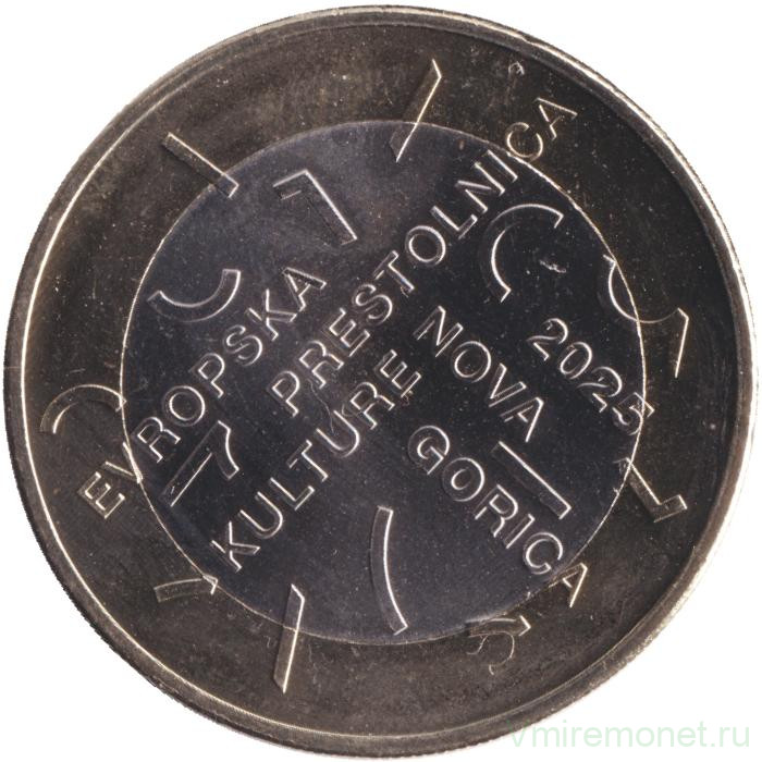 Монета. Словения. 3 евро 2025 год. Нова-Горица - культурная столица Европы 2025.
