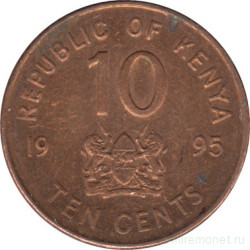 Монета. Кения. 10 центов 1995 год.