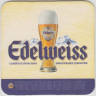 Подставка. Пиво "Edelweiss", Россия. (Синяя полоса). лиц.