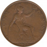  Монета. Великобритания. 1 пенни 1921 год. ав.