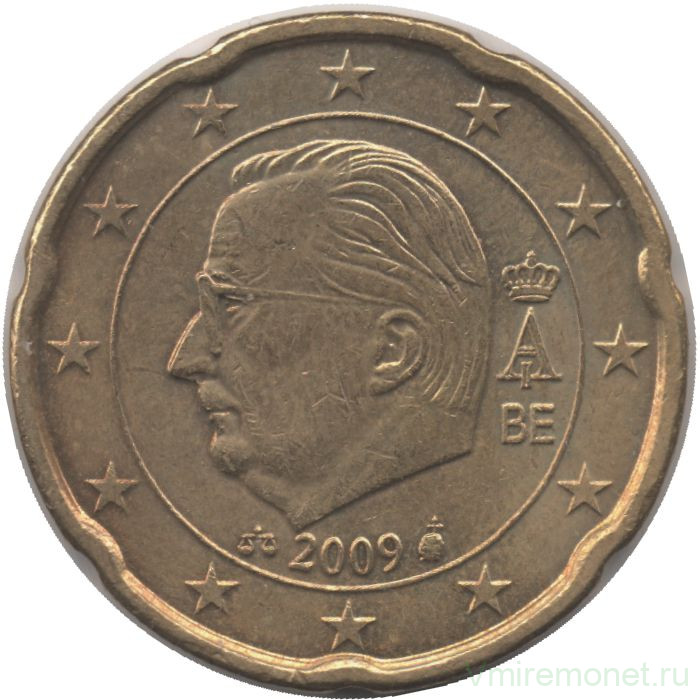 Монета. Бельгия. 20 центов 2009 год.