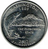 Монета. США. 25 центов 2007 год. Штат № 42 Вашингтон.