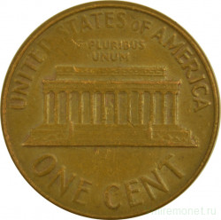 Монета. США. 1 цент 1968 год.