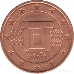 Монета. Мальта. 2 цента 2008 год.