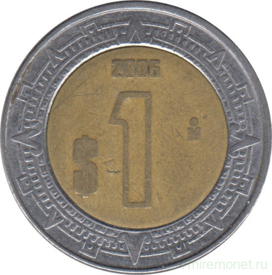 Монета. Мексика. 1 песо 2006 год.