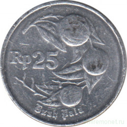 Монета. Индонезия. 25 рупий 1991 год.