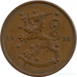Монета. Финляндия. 10 пенни 1938 год.         